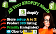 do shopify store setup, shopify speed, shopify design