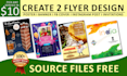 design 2 flyers professionally with source files