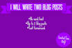 write 2 blog posts