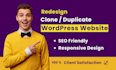 duplicate or copy, clone any website into wordpress website