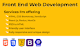 frontend web development in react