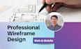 design wireframe for your website or mobile app in figma