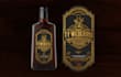 design a label and logo for gin, beer, wine, whisky, vodka, sauce, and rum