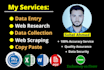 do data entry, web research, web scraping and copy paste