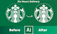 trace logo and image sketch to vector, vector tracing