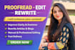 proofread, edit and rewrite your content