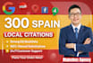 create 300 best spain local citations directory