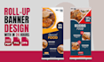 create a professional roll up banner, billboard design