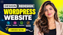 build, design or redesign wordpress website, rebuild wordpress elementor website