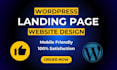do wordpress landing page design or one page website