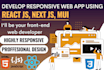 develop responsive web application using frontend react js, next js
