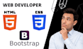 do HTML CSS  javascript bootstrap bug fixing
