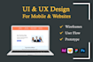 do mobile app design, app ui ux, web ui ux using figma