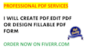 create fillable PDF form or design your pdf form