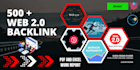 give 500 web 2 point zero backlinks