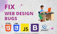 fix HTML CSS javascript jquery bugs, fix responsive issues
