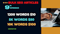 write bulk human SEO articles and blog posts for your website