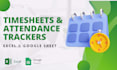 prepare excel auto leave, attendance and timesheet tracker