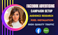 do facebook advertising and setup fb ads campaign