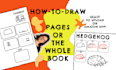 create pages for step by step, how to draw book for kids