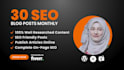 write 30 SEO blog posts monthly