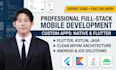 develop a custom mobile app using flutter, kotlin, or java