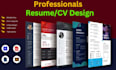 write and design a professional, ats friendly resume and CV