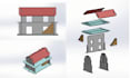 create wooden 3d doll house models
