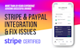 integrate or fix stripe payment or paypal in your website