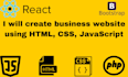 create business website using HTML, CSS, javascript