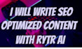 write SEO optimized content using rytr ai tool to get results