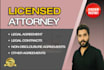 be your lawyer, legal advisor and can also draft agreements