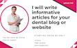 write informative articles for your dental blog or website