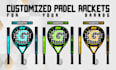 do padel rackets desings with you colors and design