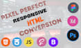 convert PSD figma to pixel perfect HTML conversion