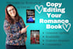copy edit your romance book manuscript