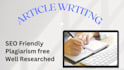 write SEO friendly article and creative content