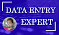 do data entry, PDF to excel, copy paste, and web research