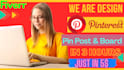 create attractive pinterest pin post design  and board design