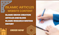 write islamic ebooks, stories, articles and blog posts for you