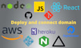 deploy reactjs, nodsjs web app on AWS, digital ocean, vps