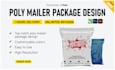do poly mailer package, shipping or parcel bag design in 2hr
