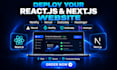deploy your react js next js website to netlify, vercel, godaddy, hostinger