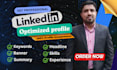 write a professional and optimized linkedin profile