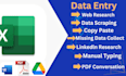 do accurate data entry, copy paste, web research,  typing, excel data entry