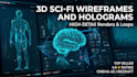create 3d sci fi wireframe holograms