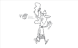 draw black and white funny cartoon line art