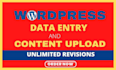 do wordpress data entry and content upload