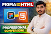 do figma to html css, psd to html or xd to html static website