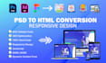 convert PSD to HTML, figma to HTML with responsive
